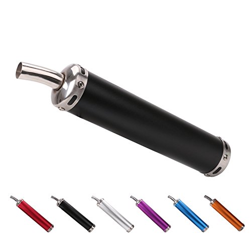 Ocamo 20MM Motorcycle Racing Black Exhaust Muffler Silencer 2 Stroke Exhaust Pipe Generic Use black