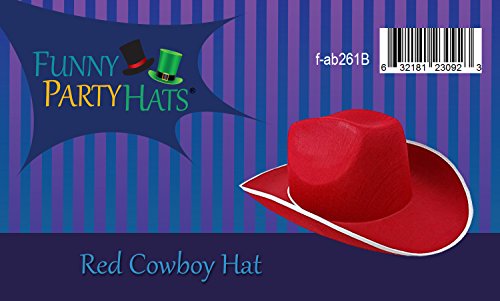 Cowboy Hats Red Adult Unisex Cowgirl Costume Role Play Hat By Funny Party Hats