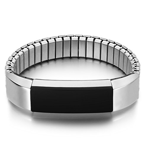 bayite Stainless Steel Stretching Bands for Fitbit Alta Silver Style G