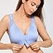 DELIMIRA Women's Full Coverage Front Closure Wire Free Back Support Posture Bra Mystery Blue 42C