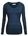 Ninedaily Women Shirts V Neck Ruched Side Raglan Long Sleeve Tunic Tops