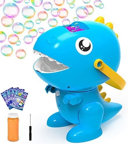Amazon Bloranda バブルマシン ポータブル自動恐竜バブルブロワー 毎分3000 気泡 子供用 4パックのバブルリキッド パーティー 結婚式用 シンプルで使いやすい ポータブル ポケットゲーム おもちゃ