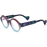 HEPIDEM Multicolor Acetate Glasses Frame Women Oversize Vintage Round Eyeglasses Optical Spectacles 9271