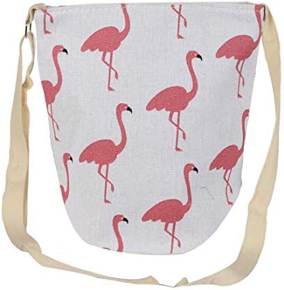 Prero Flamingo Design Cotton Fabric Waterproof Sling Bag For Women/Girls (Mauve Color)