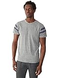 Alternative Men's Short Sleeve Football Tee, Grey/True Navy, X-Large