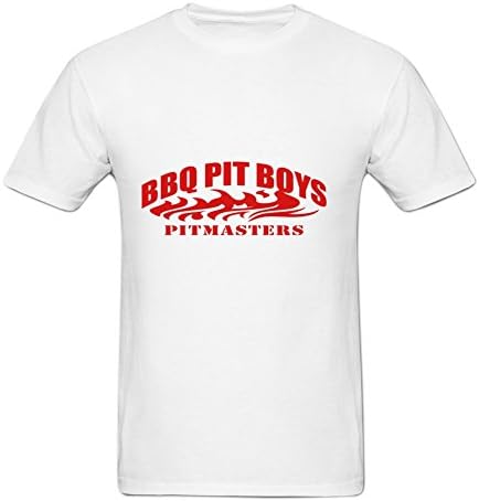 Jeanforever Mens BBQ Pit Boys Pitmasters Printed Short Sleeve T-Shirt XXXL White
