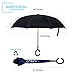 ZOMAKE Inverted Umbrella, Double Layer Reverse Umbrella Large Upside Down Umbrella with UV Protection, Windproof Inside Out Umbrella for Women with C-Shaped Handle
