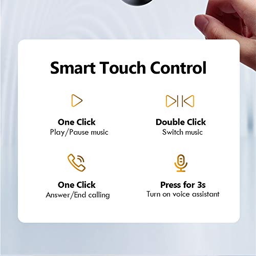 gdfh Bluetooth 5.0 Wireless Earbuds with Wireless Charging Case Waterproof TWS Stereo Headphones in Ear Built in Mic Headset Premium Sound with Deep Bass for Sport