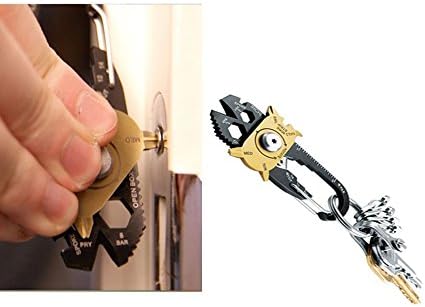 Kudos Enterprise 20 in 1 Pocket Camping Multi Functional Tool Keychain (Black)