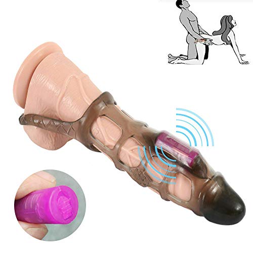 Vi+brating Male Extension Condom Couple Toys