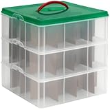 Snapware Snap 'N Stack Square Layer Seasonal Ornament Storage Container, 13 by 13-Inch