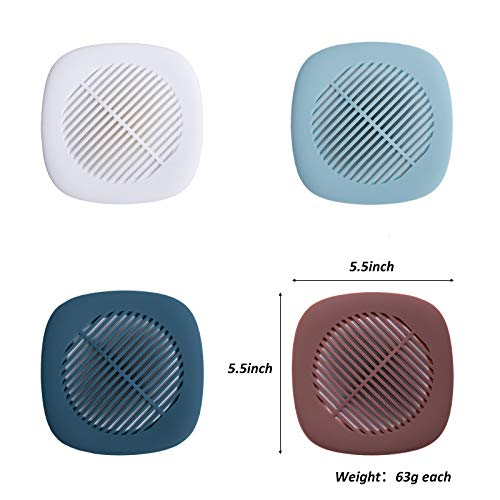 ZOCONE 4 Pack Silicone Hair Catcher Shower Drain Protector Hair Trap Drain Stopper Cover Filter for Bathroom Kitchen Bathtub