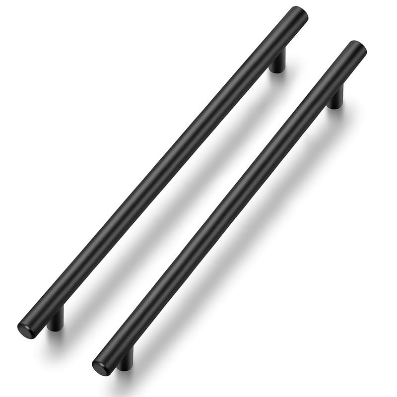 Ravinte 10 Pack Kitchen Cupboard Handles Black Cupboard Handles 224mm Hole Center T Bar Kitchen Handles Pulls for Cabinets and Drawers