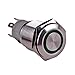 Ulincos Momentary Push Button Switch U16F1 1NO1NC Silver Stainless Steel Shell with 12V Green LED Ring Suitable for 16mm 5/8