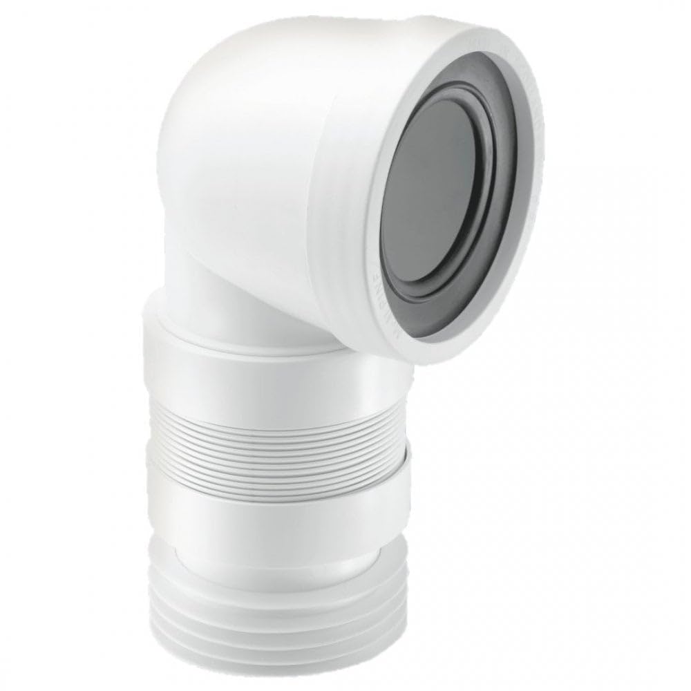 McAlpine WC-CON8F18 90 Degree Flexible WC Connector - White — image 1