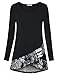 Timeson Tunic for Leggings, Women's Loose Tunic Tops Comfy Flattering Blouse Shirt Black L