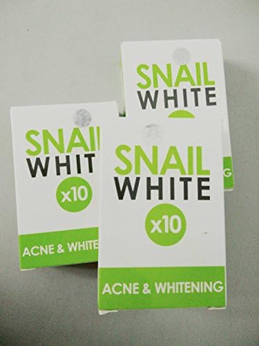 Snail White Acne &amp; Whitening Plus Super Fast 10 as whitening soap Helps repair facial skin, reduce acne, dark spots ,tatal 3 pcs. x 70 g by Teelek