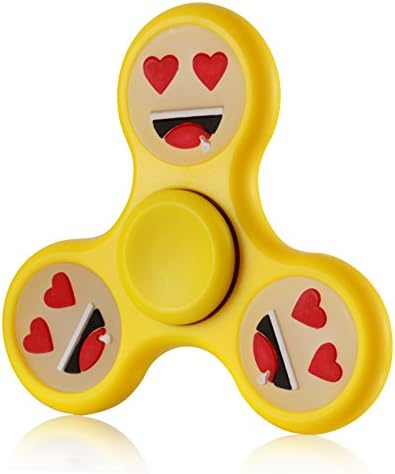 Zemojis Glow in the Dark Tri-Spinner Fidget Hand Spinner Toy Stress Reducer EDC Focus Toy Relieves ADHD Anxiety and Boredom Satisfaction Guarantee (Smilling Face w Heart Eyes)