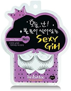Ing Lashtoc Glue No Needed Pre-Glued One Touch Patent Eyelashes fake false lashes (2pairs) (sexy girl)