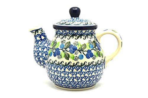 Polish Pottery Teapot – 20 Oz. – Blue Berries
