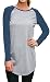 Halife Women's Crewneck Raglan Sleeve Long T-shirt Tunics Tops (M, Navy Blue)