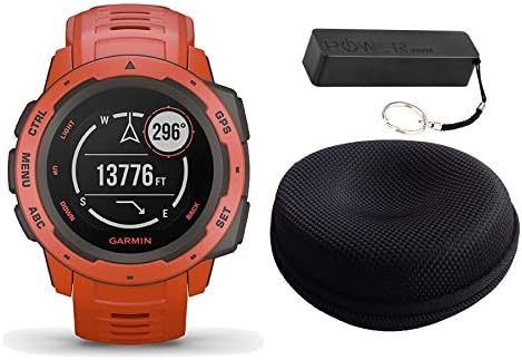 Garmin Instinct Rugged Outdoor Watch Bundle - Includes Power Bank | Watch Case