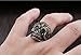 INRENG Men's Stainless Steel Silver Gold Gothic Cross Skull Ring Green Eye Vintage Flower Carved Halloween Size 9