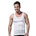 FitnessSun - Mens Tights Undershirt - Compression Base layer - Body Shaper Sports Muscle Tank Top - Abs Abdomen Slim, White - Large