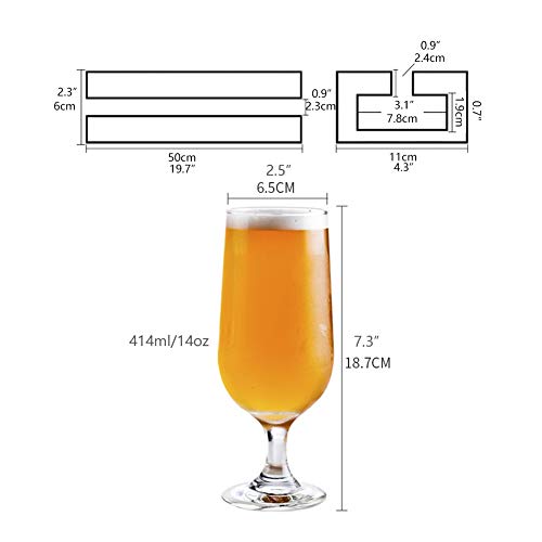 Dongxiao Bierkrug 6 Stück Set Bierbecher mit Becherhalter Hohe Klare Trinkglas Cocktailgläsern für Bars Oder Zuhause… – Bild 3