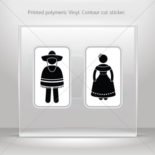 Decals Decal Wc Restrooms Sign Mexico Man Woman Toilet Bathroom Lavato (7 X 4.27 Inches)