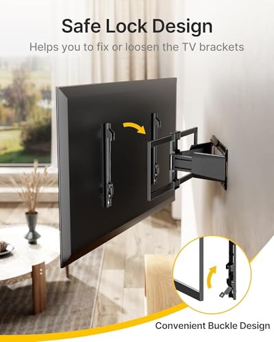 monTEK 1.38" Ultra Slim TV Wall Bracket for 37-90 Inch TVs Up to 85kg, Swivel, Tilt & Extend, Heavy Duty TV Wall Mount with Double Arm, Full Moiton TV Bracket, Max VESA 600x400mm