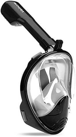 Vaincre 180° Full Face Snorkel Mask with Panoramic View Anti-Fog, Anti-Leak with Adjustable Head Straps - See Larger Viewing Area Than Traditional Masks