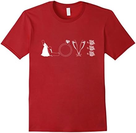 Mens Love and Marriage | Love Symbol T-shirt 3XL Cranberry