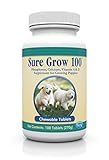 Sure Grow 100 (Trophy Animal Health Care) Aids in Development of Healthy Bones Tendons and Ligaments for Puppies Chewable Tablets 100 Ct