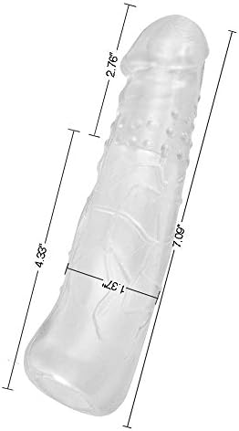 CaiDoLL 7 Inch Crystal Soft Pe-nis Sleeve Extender Extension Delay Toy Enhancement for Men