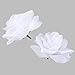 Hdecor Silk Cream White Roses Flower Head, Artificial Flowers Heads for Wedding Flowers (White)