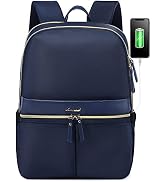 Laptop Backpack Women, LOVEVOOK Stylish Book Bag with USB Charging Port, Travel Notebook Backpack...