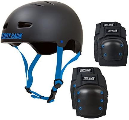 Tony Hawk Skateboard Helmet Elbow/Knee/Pad Combo Bmx Inline CPSC