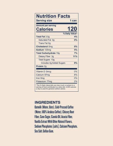 LA COLOMBE OATMILK DRAFT LATTE, PLANT-BASED, DAIRY-FREE, GRAB AND GO COFFEE, VANILLA, 9 FL.OZ