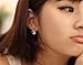 Cat Stud Earrings Screw Back Earring Pink Crystal EGW156