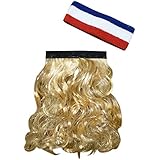 HandinHand Creations The Blonde Magic Mullet Wig with USA Headband Attaches to Any Headwear Hillbilly Redneck Costume