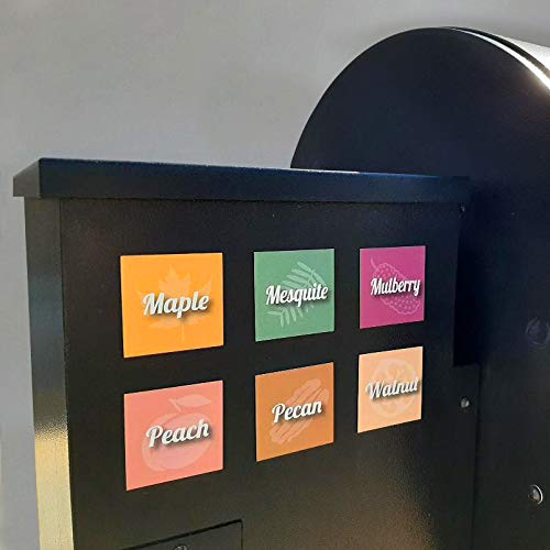 12 Pellet Smoker Wood Flavor Label 2” x 2” for BBQ Grill