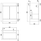 Artis 600mm White Gloss Bathroom Vanity Unit With Ceramic Basin view 7
