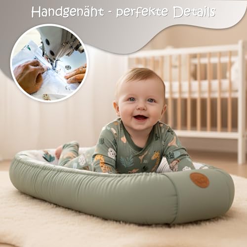 Baby Bed Reducer – 90 x 50 cm Baby Nest Transportable for Babies Nest Crib Pod Cocoonababy Babynest Antisuffocation Owls Light Grey