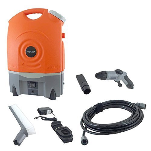Pure Clean Outdoor Portable Spray Pressure Washer Cleaner System Built in Rechargeable Batteries