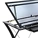 MEEDEN Glass Top Drafting Table - Tiltable Drawing Desk for Artists - Modern Craft Station with Large Working Surface - for Artwork, Graphic Design, Sketching and Tracing - Black Tempered Glass