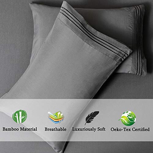 SONORO-KATE-Bed-Sheet-Set-Bamboo-Sheets-Deep-Pockets-16-Eco-Friendly-Wrinkle-Free-Sheets-Hypoallergenic-Hotel-Bedding-Machine-Washable-Silky-Soft-Dark-Grey-Queen