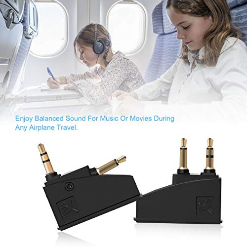 Lenink 2 Pack Generic Airline Airplane Flight Headphone Adapter Converter Compatible with Bose QC2 QC3 QC15 QC20 QC25 AE2 Headphones,Aviation Plugs to 3.5mm Jack