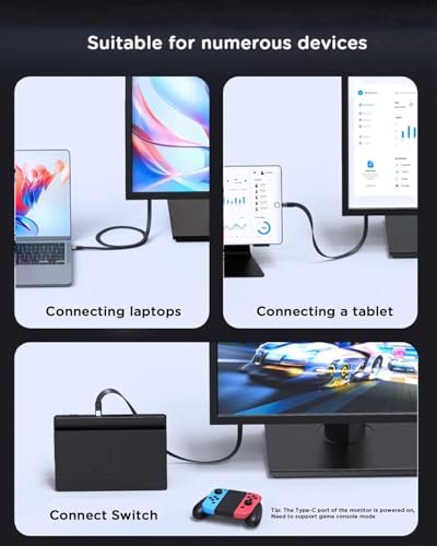 Short USB C to USB C Cable Flat 20CM/8inch,TYPE-C C to C cable with 40Gbps Data Transfer 240W PD Fast Charging 8K@60Hz, Compatible for iPhone 15 Pro Max, External SSD, for MacBook、for Ipad