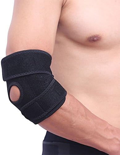 Adjustable Elbow Brace Support, Anzome 2 Packs Adjustable Neoprene Tennis Golfers Elbow Brace Wrap Arm Support Strap Band for Sport, Workouts , Arthritis, Copper Infused Fit - One Size Fits All